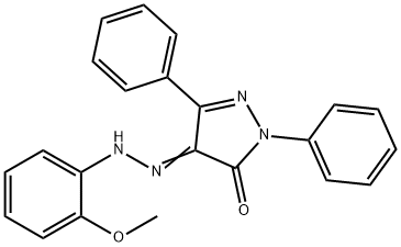 4-[(2-methoxyphenyl)hydrazono]-2,5-diphenyl-2,4-dihydro-3H-pyrazol-3-one 结构式