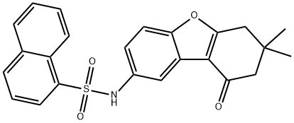 N-(7,7-dimethyl-9-oxo-6,8-dihydrodibenzofuran-2-yl)naphthalene-1-sulfonamide 结构式