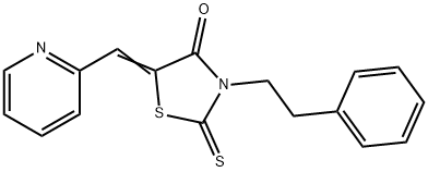 (E)-3-phenethyl-5-(pyridin-2-ylmethylene)-2-thioxothiazolidin-4-one 结构式
