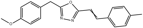 2-(4-methoxybenzyl)-5-[2-(4-methylphenyl)vinyl]-1,3,4-oxadiazole 结构式