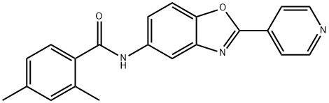 2,4-dimethyl-N-[2-(pyridin-4-yl)-1,3-benzoxazol-5-yl]benzamide 结构式