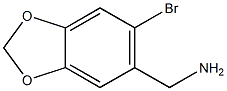 (6-Bromobenzo[d][1,3]dioxol-5-yl)methanamine 结构式