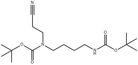 3-BOC-(4-BOC-AMINOBUTYL)AMINOPROPANENITRILE 结构式