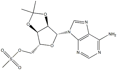 Adenosine, 2',3'-O-(1-methylethylidene)-, 5'-methanesulfonate 结构式