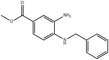 3-氨基-4-(苄基氨基)苯甲酸甲酯 结构式