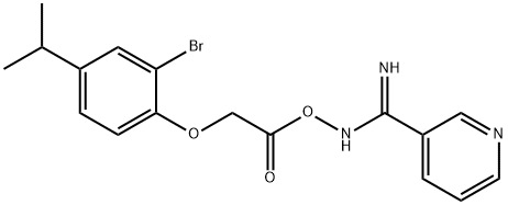(Z)-N-(2-(2-bromo-4-isopropylphenoxy)acetoxy)nicotinimidamide 结构式
