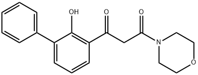 1-(2-羟基联苯-3-基)-3-吗啉基丙烷-1,3-二酮 结构式