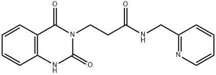 3-(2,4-dioxo-1,4-dihydroquinazolin-3(2H)-yl)-N-(pyridin-2-ylmethyl)propanamide 结构式