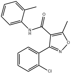 3-(2-chlorophenyl)-5-methyl-N-(2-methylphenyl)-1,2-oxazole-4-carboxamide 结构式