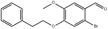 2-溴-5-甲氧基-4-(2-苯基乙氧基)苯甲醛 结构式