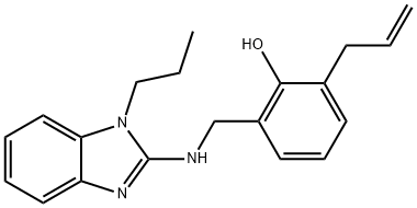 2-(prop-2-en-1-yl)-6-{[(1-propyl-1H-benzimidazol-2-yl)amino]methyl}phenol 结构式