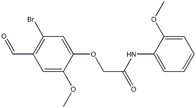 2-(5-bromo-4-formyl-2-methoxyphenoxy)-N-(2-methoxyphenyl)acetamide 结构式