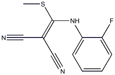 2-[[(2-fluorophenyl)amino]-methylsulfanyl-methylidene]propanedinitrile 结构式
