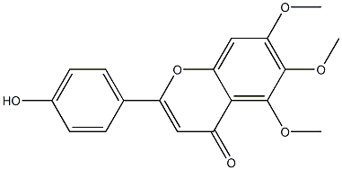 4H-1-Benzopyran-4-one,2-(4-hydroxyphenyl)-5,6,7-trimethoxy- 结构式