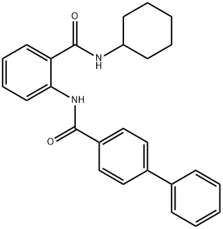 N-{2-[(cyclohexylamino)carbonyl]phenyl}-4-biphenylcarboxamide 结构式