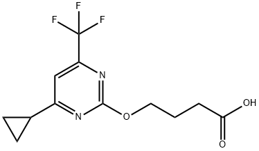 4-{[4-环丙基-6-(三氟甲基)嘧啶-2-基]氧基}丁酸 结构式