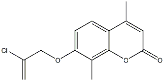 2H-1-Benzopyran-2-one, 7-[(2-chloro-2-propenyl)oxy]-4,8-dimethyl- 结构式