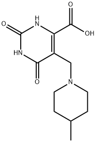 5-(4-Methyl-piperidin-1-ylmethyl)-2,6-dioxo-1,2,3,6-tetrahydro-pyrimidine-4-carboxylic acid 结构式