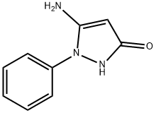 5-氨基-1-苯基-2,3-二氢-1H-吡唑-3-酮 结构式