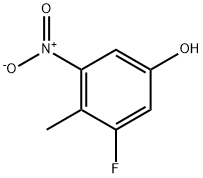 3-氟-4-甲基-5-硝基苯酚 结构式