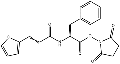 2,5-dioxopyrrolidin-1-yl (2S)-2-[3-(furan-2-yl)prop-2-enamido]-3-phenylpropanoate 结构式