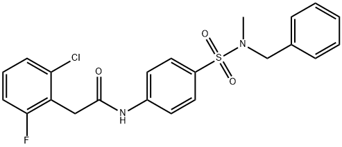 N-{4-[benzyl(methyl)sulfamoyl]phenyl}-2-(2-chloro-6-fluorophenyl)acetamide 结构式