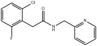 2-(2-chloro-6-fluorophenyl)-N-(pyridin-2-ylmethyl)acetamide 结构式