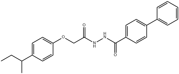 N'-[2-(4-sec-butylphenoxy)acetyl]-4-biphenylcarbohydrazide 结构式