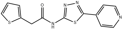 N-(5-pyridin-4-yl-1,3,4-thiadiazol-2-yl)-2-(2-thienyl)acetamide 结构式