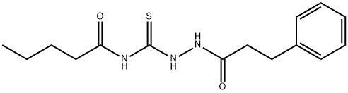 N-[(3-phenylpropanoylamino)carbamothioyl]pentanamide 结构式