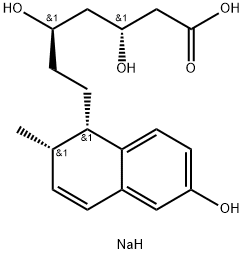 sodium:(3R,5R)-3,5-dihydroxy-7-[(1S,2S)-6-hydroxy-2-methyl-1,2-dihydronaphthalen-1-yl]heptanoate 结构式