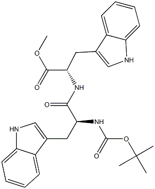 L-Tryptophan,N-[(1,1-dimethylethoxy)carbonyl]-L-tryptophyl-, methyl ester 结构式