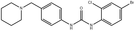 1-(4-bromo-2-chlorophenyl)-3-[4-(piperidin-1-ylmethyl)phenyl]urea 结构式