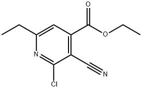 ethyl 2-chloro-3-cyano-6-ethylpyridine-4-carboxylate 结构式