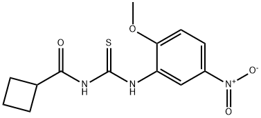 N-{[(2-methoxy-5-nitrophenyl)amino]carbonothioyl}cyclobutanecarboxamide 结构式