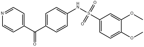 3,4-dimethoxy-N-[4-(pyridine-4-carbonyl)phenyl]benzenesulfonamide 结构式