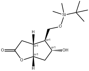 (3aR,4S,5R,6aS)-4-(tert-Butyldimethylsilyloxy)methyl-5-hydroxy-hexahydro-2H-cyclopenta[b]furan-2-one 结构式