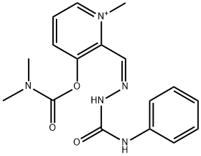 3-((二甲基氨基羰基)氧代)-1-甲基-2-((2-(苯氨羰基)亚肼基)甲基)吡啶-1-正离子 结构式