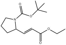 (E)-3-(1-BOC-2-吡咯烷基)丙烯酸乙酯 结构式