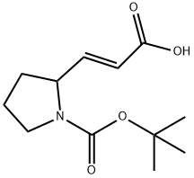 (2E)-3-{1-[(叔丁氧基)羰基]吡咯烷-2-基}丙-2-烯酸 结构式