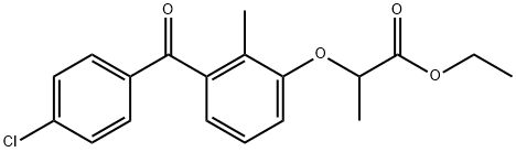 乙基 2-(3-(4-氯苯甲酰)-2-甲基苯氧基)丙酯 结构式