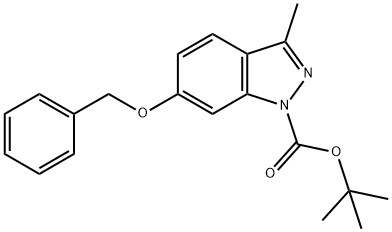6-Benzyloxy-3-methyl-indazole-1-carboxylic acid tert-butyl ester 结构式