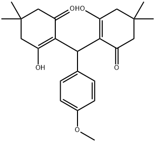 2,2'-[(4-methoxyphenyl)methanediyl]bis(3-hydroxy-5,5-dimethylcyclohex-2-en-1-one) 结构式