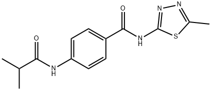 4-[(2-methylpropanoyl)amino]-N-(5-methyl-1,3,4-thiadiazol-2-yl)benzamide 结构式