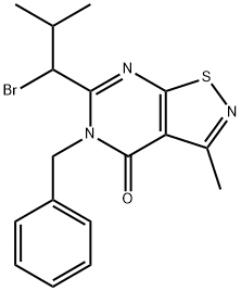 5-苯甲基-6-(1-溴-2-甲基丙基)-3-甲基异噻唑并[5,4-D]嘧啶-4(5H)-酮 结构式