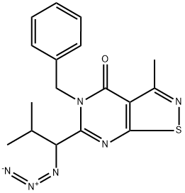 6-(1-叠氮-2-甲基丙基)-5-苯甲基-3-甲基异噻唑并[5,4-D]嘧啶-4(5H)-酮 结构式