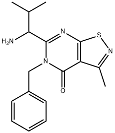 6-(1-氨基-2-甲基丙基)-5-苯甲基-3-甲基异噻唑并[5,4-D]嘧啶-4(5H)-酮 结构式