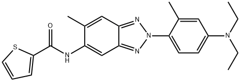 N-{2-[4-(diethylamino)-2-methylphenyl]-6-methyl-2H-benzotriazol-5-yl}thiophene-2-carboxamide 结构式