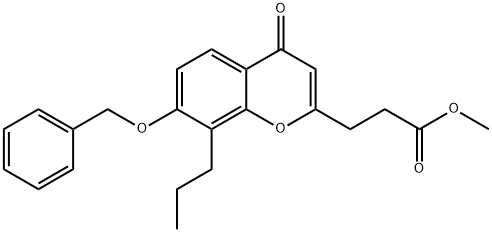 甲基 3-(7-(苄氧基)-4-氧亚基-8-丙基-4H-色烯-2-基)丙酯 结构式