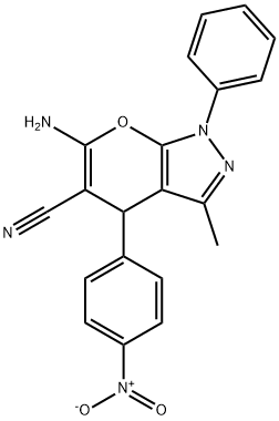 PYRANO[2,3-C]PYRAZOLE-5-CARBONITRILE,6-AMINO-1,4-DIHYDRO-3-METHYL-4-(4-NITROPHENYL)-1-PHENYL- 结构式